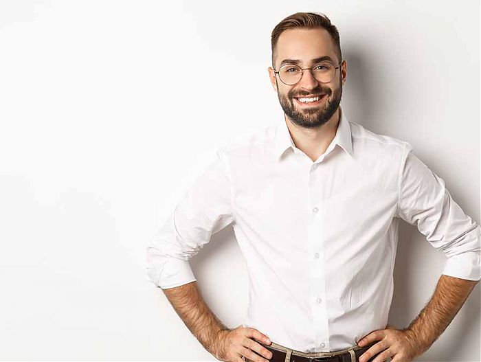 Geschäftsmann mit neuem Kredit